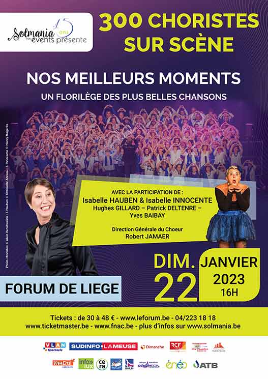 300 choristes sur scène Forum Liège 22-01-2023